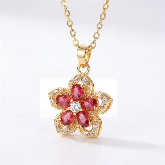 Collier Fleur en Zircon