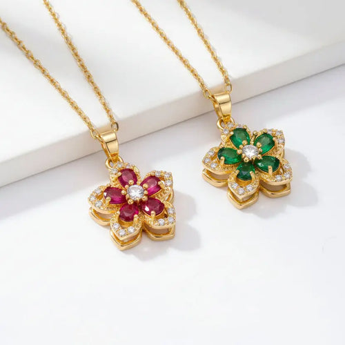 Collier Fleur en Zircon Yalvo
